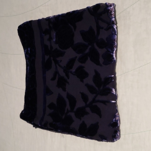 Purple Blue Burnout Silk Scarf - Picture 15 of 16